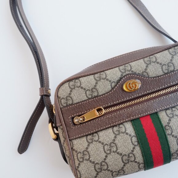 Authentic Preowned Gucci Brown GG Canvas Mini Ophidia Crossbody Bag - Picture 14 of 16